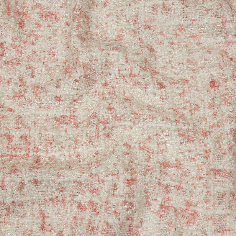 Newcastle Pink and Silver Coin Viscose and Acrylic Chenille Tweed