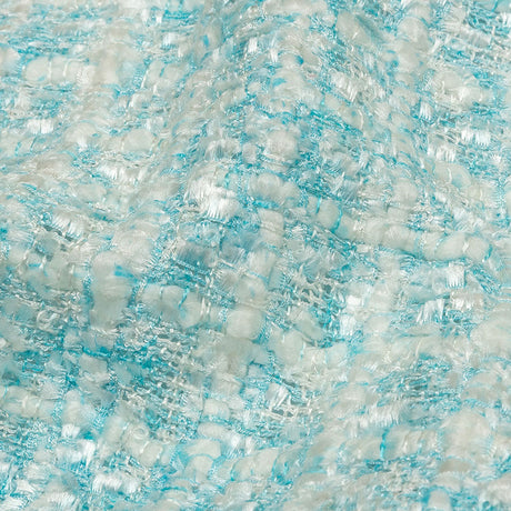 Newcastle Dawn Blue and White Viscose and Acrylic Chenille Tweed