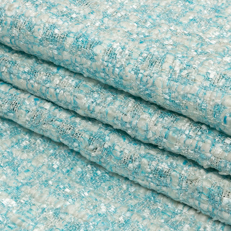 Newcastle Dawn Blue and White Viscose and Acrylic Chenille Tweed