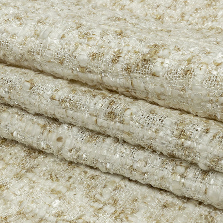 Newcastle Beige and White Viscose and Acrylic Chenille Tweed