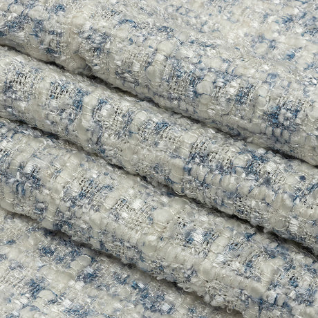Newcastle Blue and Frost Mint Viscose and Acrylic Chenille Tweed