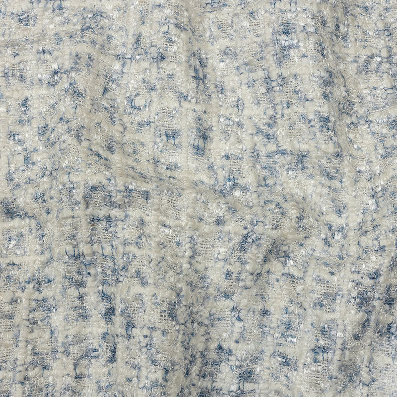 Newcastle Blue and Frost Mint Viscose and Acrylic Chenille Tweed