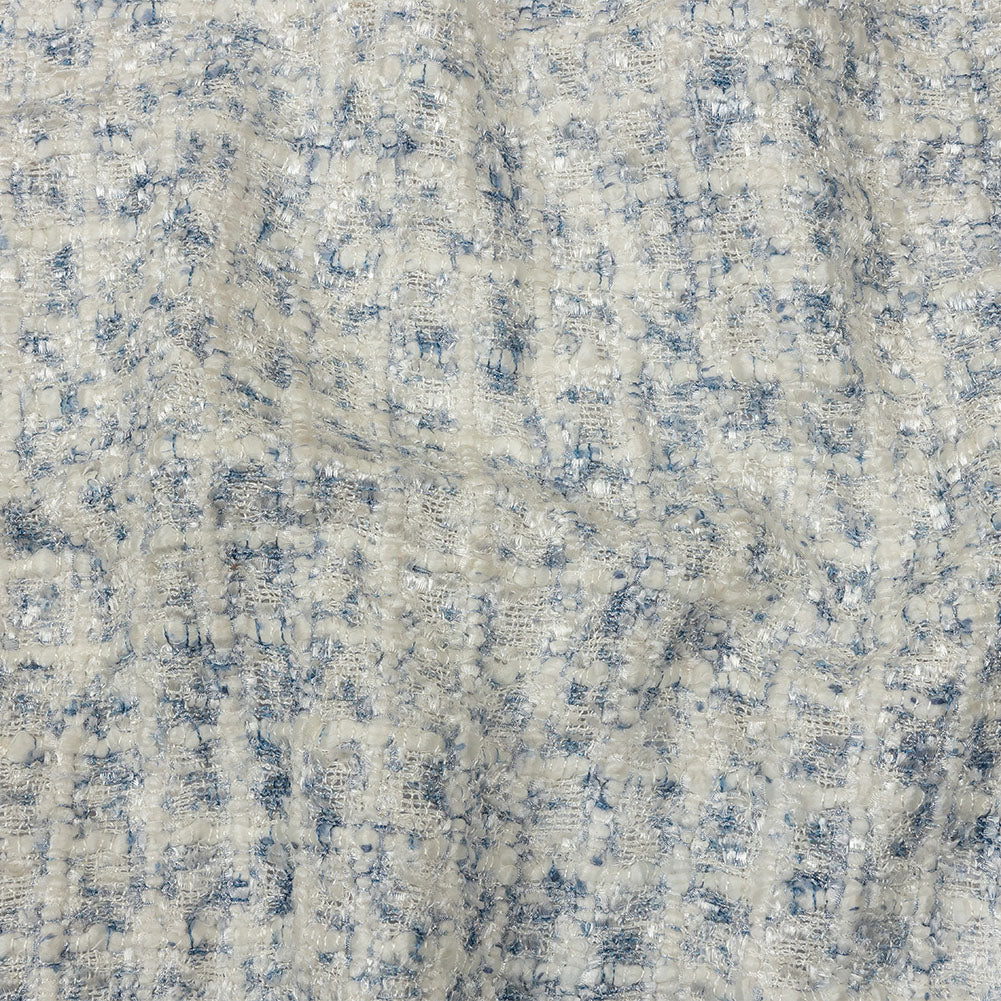 Newcastle Blue and Frost Mint Viscose and Acrylic Chenille Tweed
