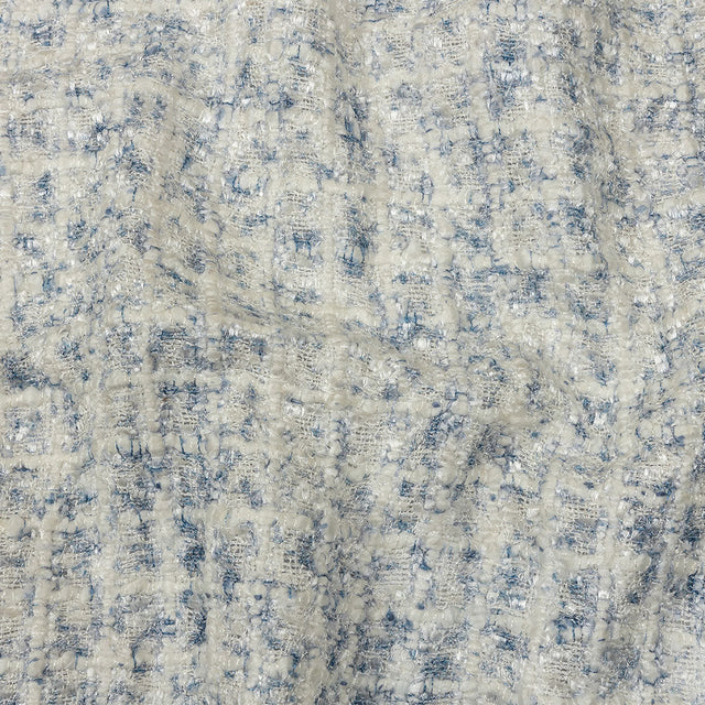 Newcastle Blue and Frost Mint Viscose and Acrylic Chenille Tweed