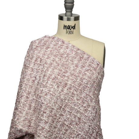 Newcastle Mauve and White Viscose and Acrylic Chenille Tweed