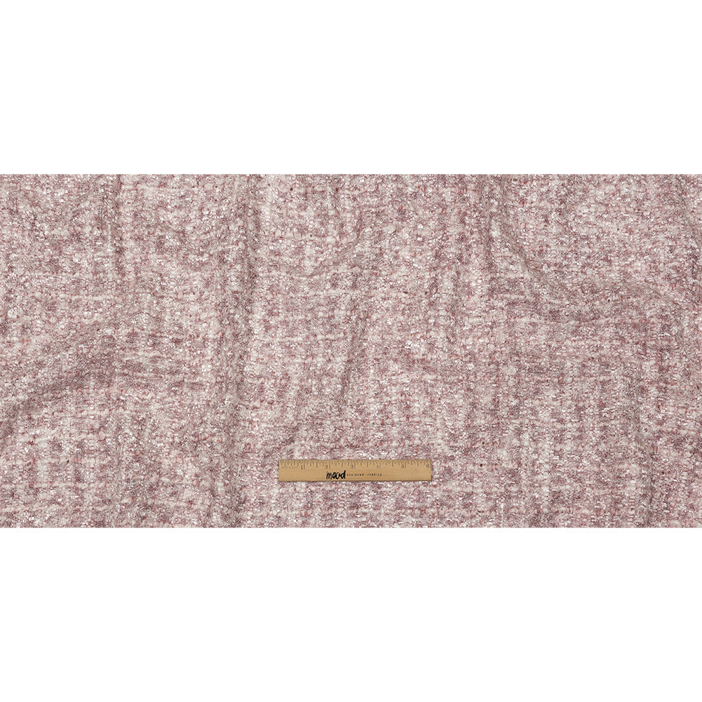 Newcastle Mauve and White Viscose and Acrylic Chenille Tweed