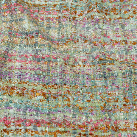 Newcastle Sage, Pink and Lilac Ash Viscose and Acrylic Chenille Tweed