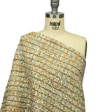 Newcastle Green, Mustard and Silver Birch Viscose and Acrylic Chenille Tweed