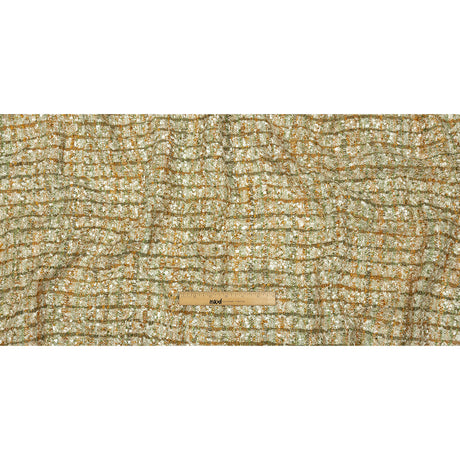 Newcastle Green, Mustard and Silver Birch Viscose and Acrylic Chenille Tweed