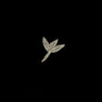 Platinum Frosting and Warm Gray Beaded Leaf Applique - 2" x 2.375"
