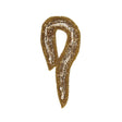 Fleur De Lis, Glamour Gold and Jurassic Gold Beaded and Sequins Applique - 5.625" x 2.5"