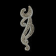 Platinum Frosting and Ice Flow Bugle and Seed Beaded Applique - 6.125" x 2"