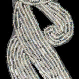 Silver Coin Bugle and Seed Beaded Applique - 5.25" x 2"
