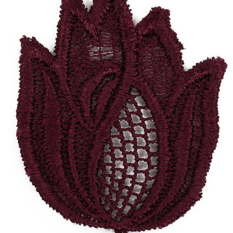 Windsor Wine Floral Lace Rayon Applique - 2.625" x 1.5"