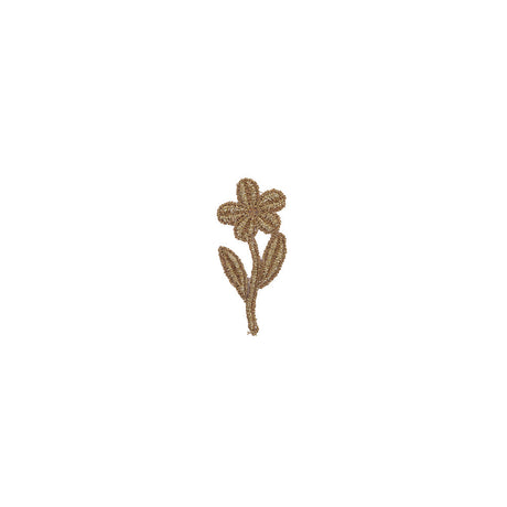 Metallic Glamour Gold Flower Cotton and Lurex Applique - 2.375" x 1"