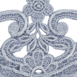 Periwinkle Blue Floral Rayon Blend Applique - 2.875" x 3"