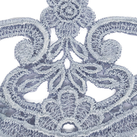 Periwinkle Blue Floral Rayon Blend Applique - 2.875" x 3"