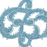 Winter Sky Blue Scroll Rayon Blend Applique - 3.125" x 2.125"