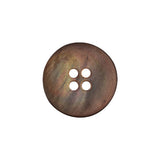 Italian Raku Green and Firey Orange Iridescent 4-Hole Narrow Rim Shell Button - 32L/20mm
