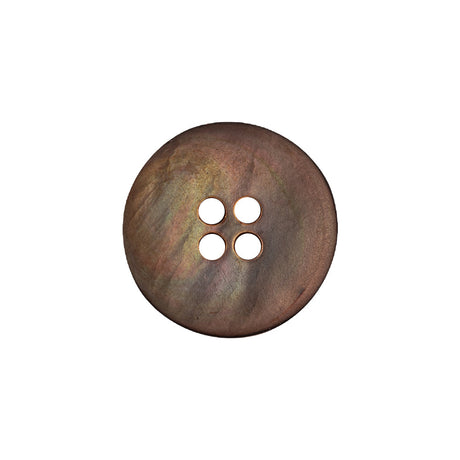 Italian Raku Green and Firey Orange Iridescent 4-Hole Narrow Rim Shell Button - 32L/20mm