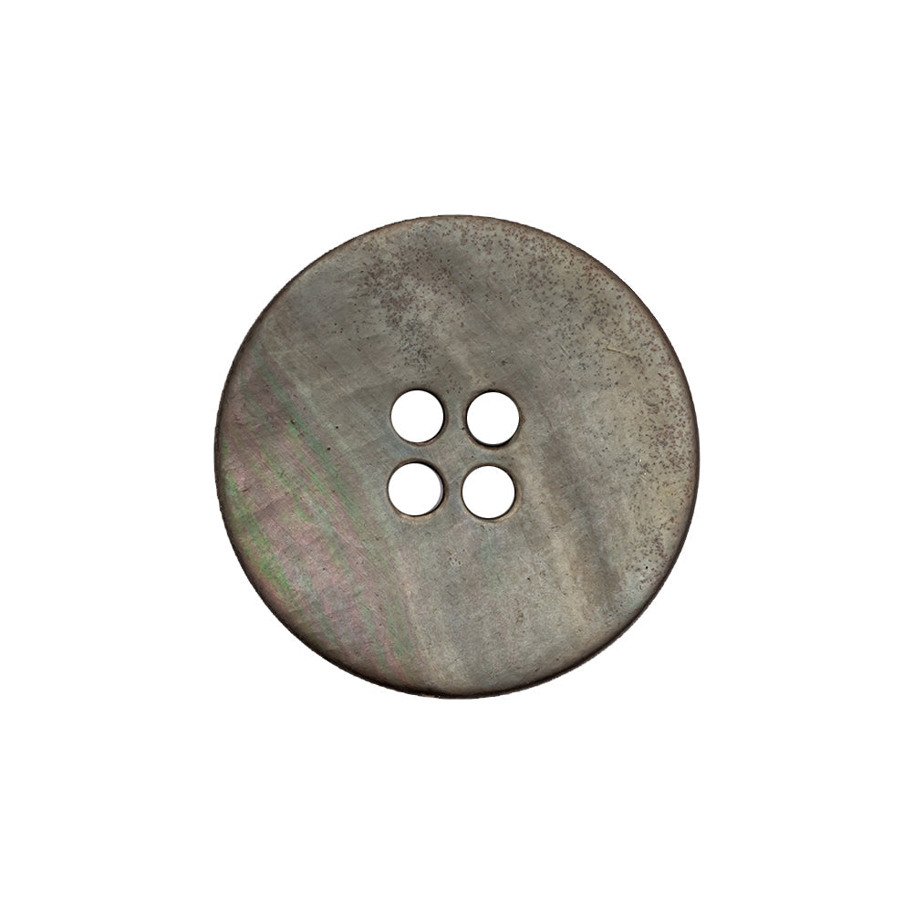 Italian Charcoal Gray, Green and Magenta Iridescent 4-Hole Tire Rim Shell Button - 36L/23mm