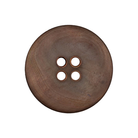 Italian Shitake and Orange Iridescent 4-Hole Narrow Rim Shell Button - 40L/25.5mm