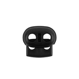 Matte Black Dual Drawstring Stopper Closure - 0.875" x 0.9375"