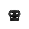 Matte Black Dual Drawstring Stopper Closure - 0.875" x 0.9375"