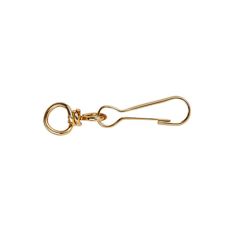 Shiny Gold Stamped Clip with Rounded Ring - 2.375" x 0.5625"