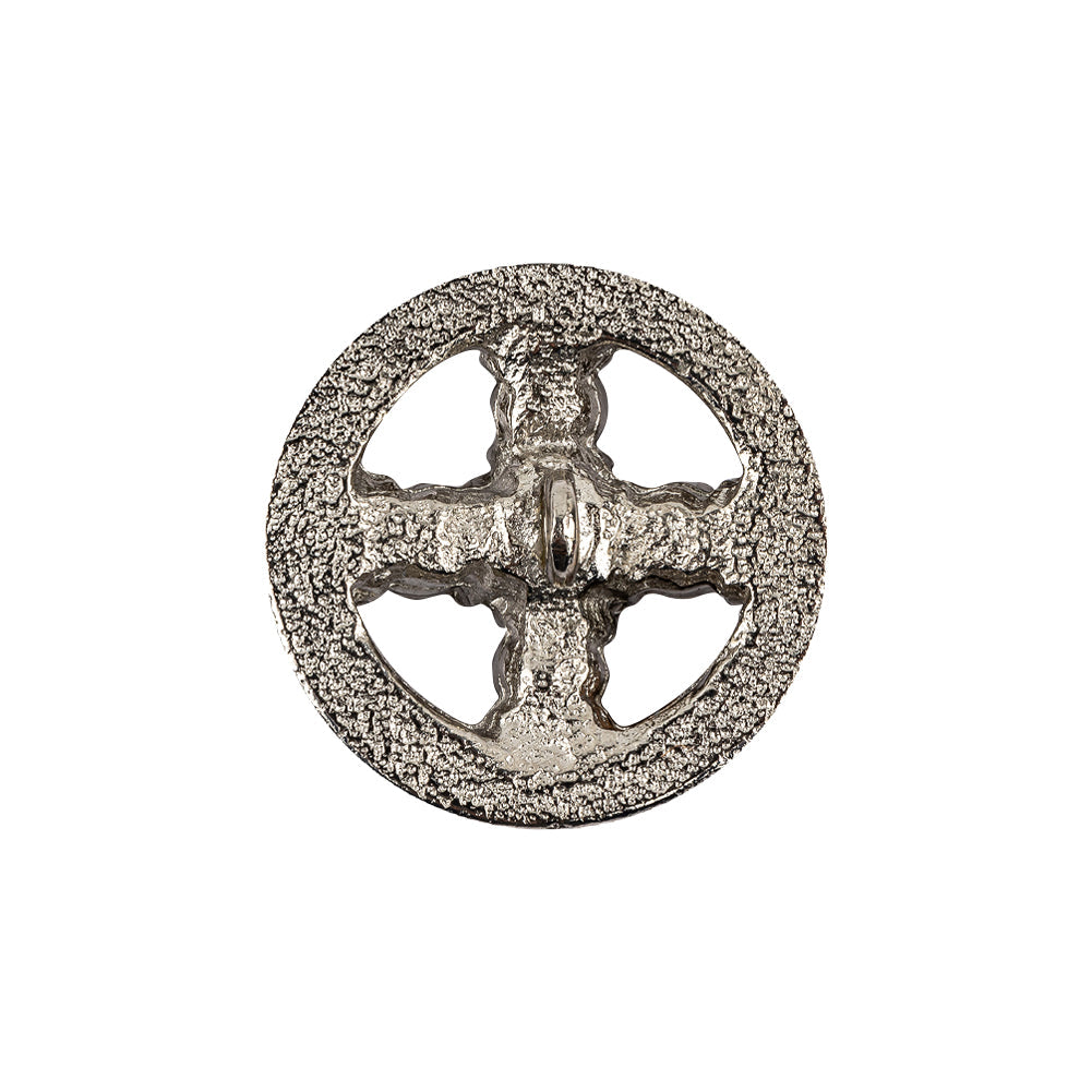 Italian Crystal Rhinestones and Silver Metal Shank Back Button - 34L/21.5mm