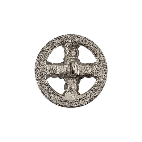 Italian Crystal Rhinestones and Silver Metal Shank Back Button - 34L/21.5mm
