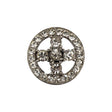 Italian Crystal Rhinestones and Silver Metal Shank Back Button - 34L/21.5mm