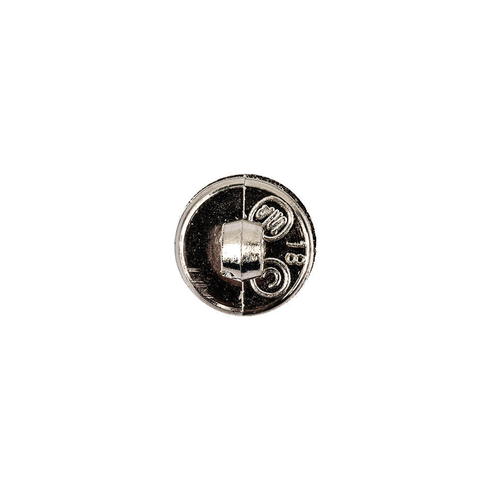 Italian Crystal Rhinestones and Silver Metal Shank Back Button - 18L/11.5mm