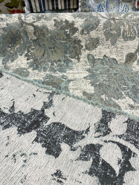 Swavelle Vintage Floral Chenille Goddess Moss Green Fabric - Moss Green Floral Pattern, 57" Width (1 Yard)
