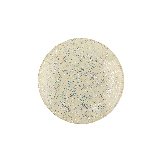 Silver Rainbow Glitter Translucent Shank Back Button - 36L/23mm