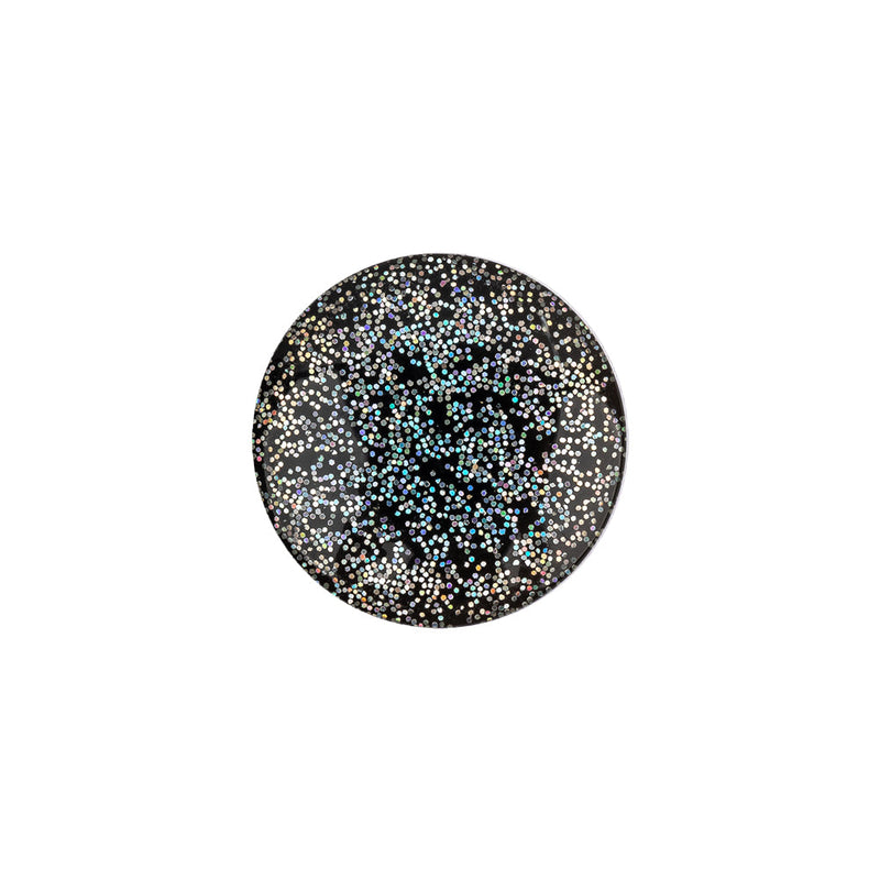 Black Rainbow Glitter Translucent Shank Back Button - 28L/18mm