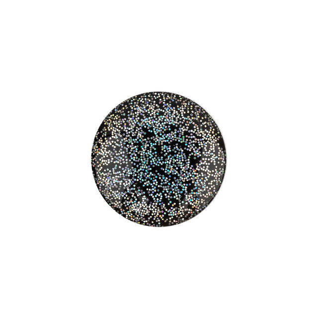 Black Rainbow Glitter Translucent Shank Back Button - 28L/18mm