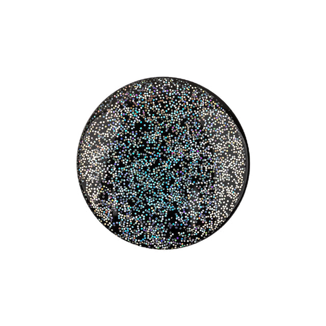 Black Rainbow Glitter Translucent Shank Back Button - 36L/23mm