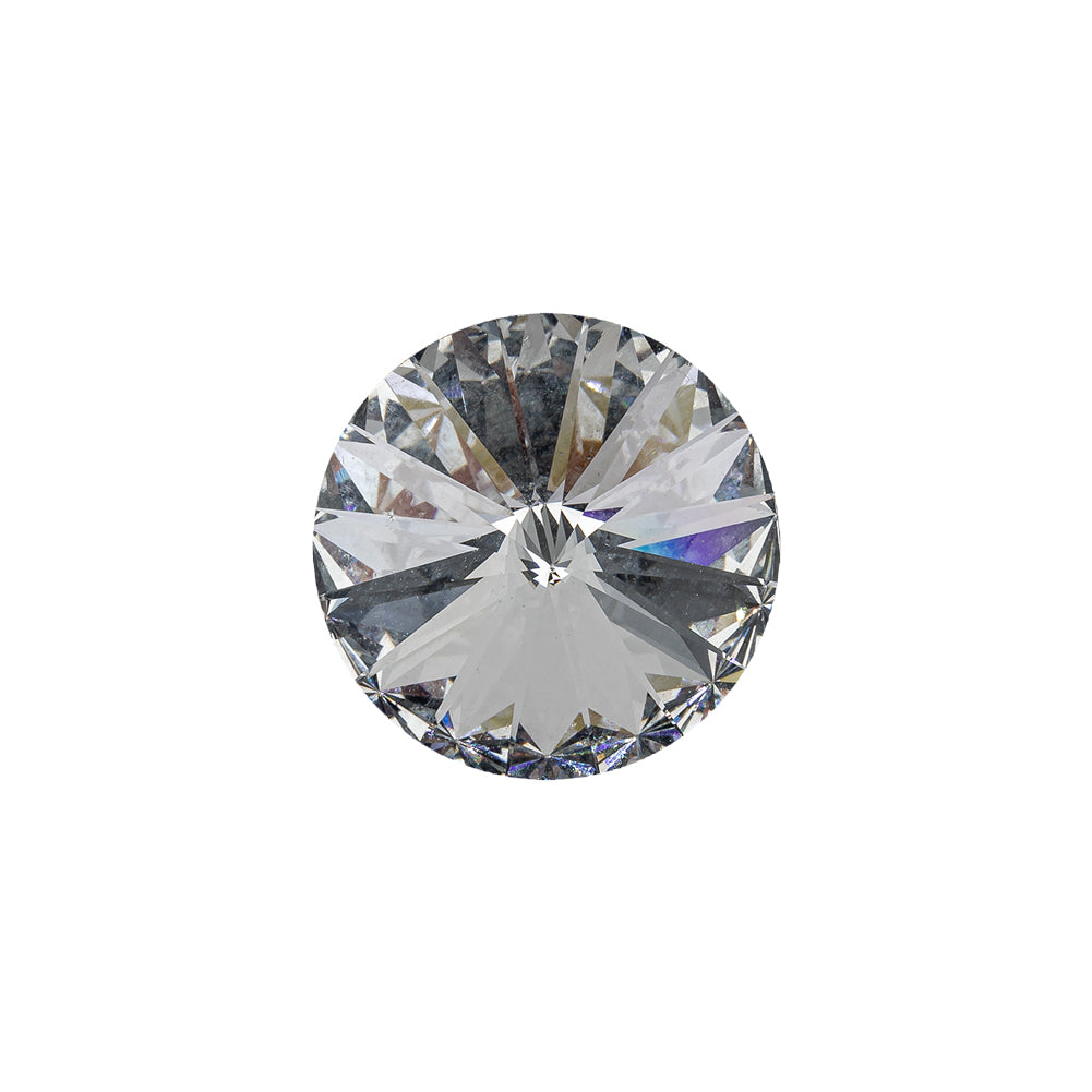 Vintage Swarovski Crystal and Silver Aluminum Foiled Shank Back Button - 28L/18mm
