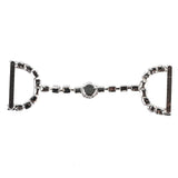 Vintage Swarovski Crystal Rhinestones and Silver Metal Dress Trim Ornament - 0.875" x 2.625"