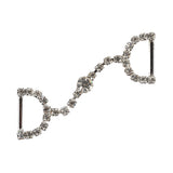 Vintage Swarovski Crystal Rhinestones and Silver Metal Dress Trim Ornament - 0.875" x 2.625"