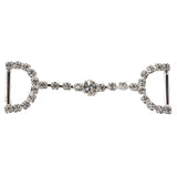 Vintage Swarovski Crystal Rhinestones and Silver Metal Dress Trim Ornament - 0.875" x 2.625"