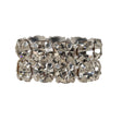 Vintage Crystal and Silver Two-Row Rhinestone Ring - 0.375"