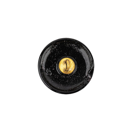Vintage Black Classical Shank Back Glass Button - 28L/18mm
