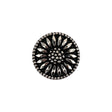 Vintage Gunmetal Floral Shank Back Glass Button - 28L/18mm