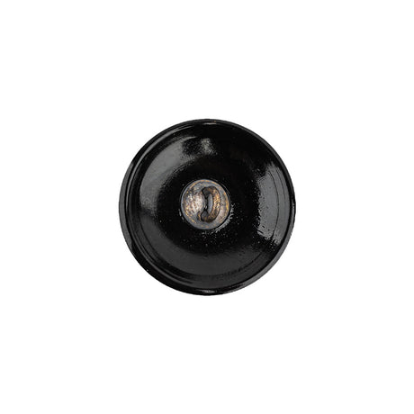 Vintage Gold and Black Floral Shank Back Glass Button - 28L/18mm