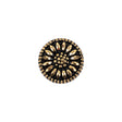 Vintage Gold and Black Floral Shank Back Glass Button - 22L/14mm
