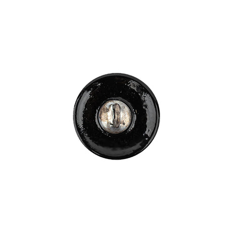 Vintage Blue Iris and Black Classical Shank Back Glass Button - 22L/14mm