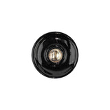 Vintage Blue Iris and Black Classical Shank Back Glass Button - 28L/18mm