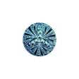 Vintage Blue Iris and Black Classical Shank Back Glass Button - 28L/18mm
